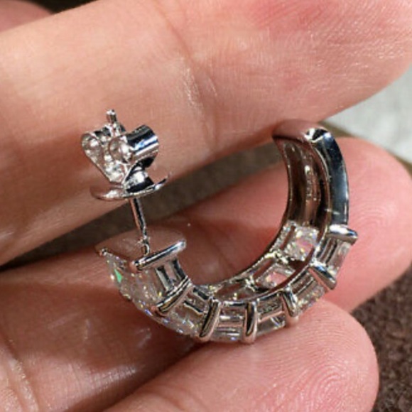 New Sterling silver diamond earrings - Picture 4 of 5